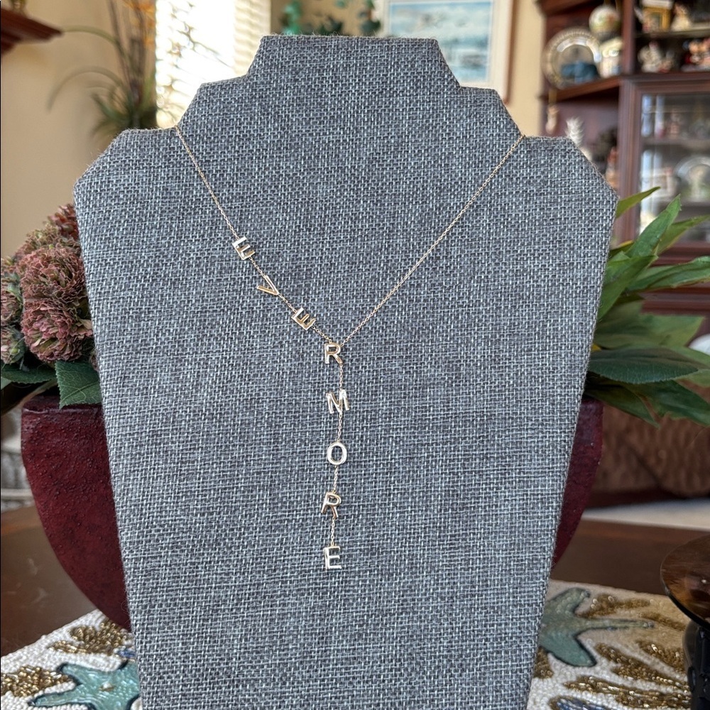 Brand New 14K Gold Plated Sterling Silver Evermore Drop Necklace Taylor Swift